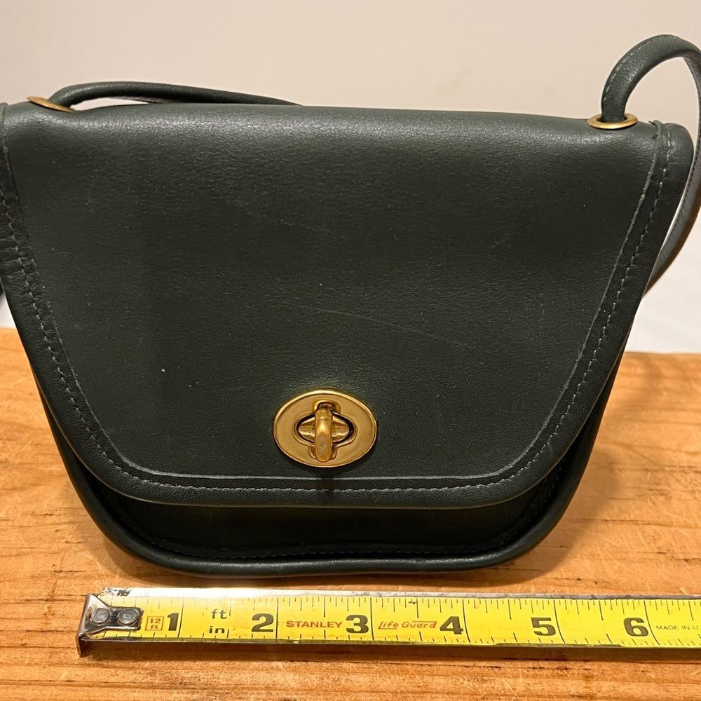 Vintage Coach Green Everette Leather Crossbody Bag Style No 9934 RARE GREEN - Picture 13 of 15